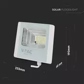 Kép 3/12 - V-TAC napelemes LED reflektor 16W természetes fehér 10000 mAh, fehér házzal - SKU 10406