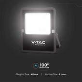 Kép 6/8 - V-TAC napelemes LED reflektor 20W természetes fehér, 2400 Lumen - SKU 6971