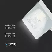 Kép 5/12 - V-TAC napelemes LED reflektor 40W hideg fehér 20000 mAh, fehér házzal - SKU 10414