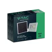 Kép 1/12 - V-TAC napelemes LED reflektor 50W hideg fehér 25000 mAh, fehér házzal - SKU 10416