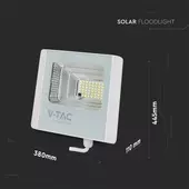 Kép 3/12 - V-TAC napelemes LED reflektor 50W természetes fehér 25000 mAh, fehér házzal - SKU 10415