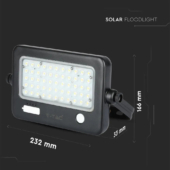 Kép 2/15 - V-TAC napelemes mozgásérzékelős LED reflektor 10W természetes fehér 110 Lm/W - SKU 8674