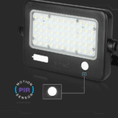 Kép 5/15 - V-TAC napelemes mozgásérzékelős LED reflektor 10W természetes fehér 110 Lm/W - SKU 8674