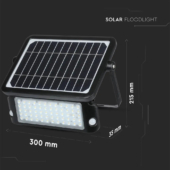 Kép 2/15 - V-TAC napelemes mozgásérzékelős LED reflektor 10W természetes fehér 110 Lm/W - SKU 9869