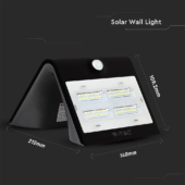 Kép 2/12 - V-TAC napelemes, mozgásérzékelős LED reflektor, 3W meleg+természetes fehér, fekete előlap - SKU 7528