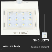 Kép 3/13 - V-TAC napelemes, mozgásérzékelős LED reflektor, fehér, 1.5W természetes fehér - SKU 8276