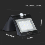 Kép 2/13 - V-TAC napelemes, mozgásérzékelős LED reflektor, fekete, 1.5W természetes fehér - SKU 8277