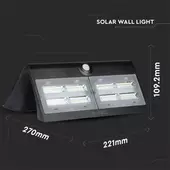 Kép 2/12 - V-TAC napelemes, mozgásérzékelős LED reflektor, fekete, 7W természetes fehér - SKU 8279