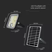 Kép 3/19 - V-TAC napelemes reflektor mozgásérzékelővel, 1500 Lumen, hideg fehér - SKU 10313