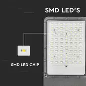 Kép 4/15 - V-TAC Napelemes utcai térvilágító, 3500 Lumen, hideg fehér, Bridgelux SMD LED - SKU 10229