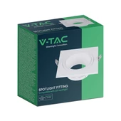 V-TAC négyzet GU10 LED spotlámpa keret, fehér lámpatest - SKU 10297