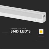 Kép 4/8 - V-TAC NEWLINE felületre szerelhető fehér lineáris lámpatest, 40W, hideg fehér - SKU 23001