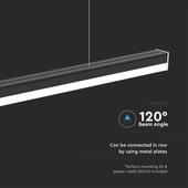 Kép 5/9 - V-TAC NEWLINE felületre szerelhető fekete lineáris lámpatest, 40W, természetes fehér - SKU 23000