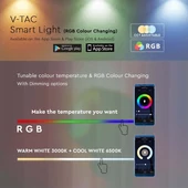 V-TAC okos 4W hangulatvilágítás, RGB+CCT - SKU 405861