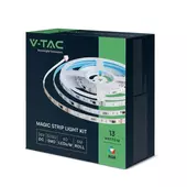 Kép 1/12 - V-TAC okos RGB futófény LED szalag szett IP20 SMD 5050 chip 60 db/m, távirányítóval - SKU 23145