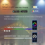 V-TAC okos LED reflektor 20W RGB+CCT, fekete házzal - SKU 3025