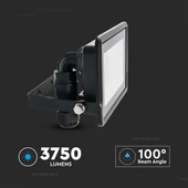 V-TAC okos LED reflektor 50W RGB+CCT, fekete házzal - SKU 3026