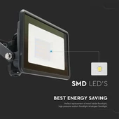 V-TAC okos LED reflektor 50W RGB+CCT, fekete házzal - SKU 3026