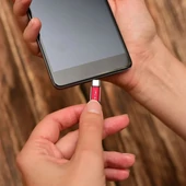 V-TAC piros, USB - Type-C 1m hálózati kábel - SKU 8631