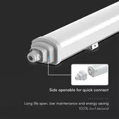 Kép 6/8 - V-TAC polikarbonát LED lámpa 120cm 36W IP65 természetes fehér 120 Lm/W (GT-Széria) - SKU 23387