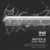 V-TAC PRO 120cm LED lámpatest, állítható fogyasztás és színhőmérséklet, IP65 - SKU 23071