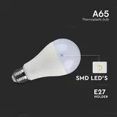 Kép 3/6 - V-TAC PRO 15W E27 A65 természetes fehér LED égő - SKU 23212