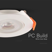 Kép 6/7 - V-TAC PRO billenthető, süllyeszthető 7W LED spot panel kerek, hideg fehér - SKU 23184