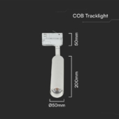 Kép 2/9 - V-TAC PRO COB LED sínes spotlámpa állítható 15W CRI&gt;90 meleg fehér - SKU 21356