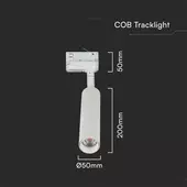 Kép 2/9 - V-TAC PRO COB LED sínes spotlámpa állítható 15W CRI&gt;90 természetes fehér - SKU 21357