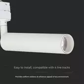 Kép 4/9 - V-TAC PRO COB LED sínes spotlámpa állítható 15W CRI&gt;90 természetes fehér - SKU 21357