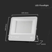 V-TAC PRO D-széria LED reflektor 200W hideg fehér 115 Lm/W, fekete ház - SKU 8849