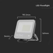 Kép 2/9 - V-TAC PRO D-széria LED reflektor 50W hideg fehér 115 Lm/W, fekete ház - SKU 8845