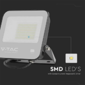 Kép 3/9 - V-TAC PRO D-széria LED reflektor 50W természetes fehér 115 Lm/W, fekete ház - SKU 8844