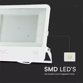 Kép 3/9 - V-TAC PRO LED reflektor 200W hideg fehér, fehér házzal - SKU 23603