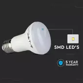 Kép 5/7 - V-TAC R63 8.5W E27 hideg fehér LED égő - SKU 21143