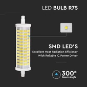 V-TAC R7S 16W 118mm kerámia LED izzó, hideg fehér, 125 Lm/W - SKU 212836