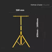 Kép 2/11 - V-TAC reflektor tartó állvány, tripod - sárga - SKU 9104