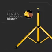 Kép 5/11 - V-TAC reflektor tartó állvány, tripod - sárga - SKU 9104