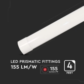 Kép 7/10 - V-TAC Slim LED lámpa 120cm 30W természetes fehér 155lm/W, 60cm kábellel - SKU 20363