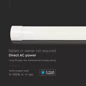 Kép 7/8 - V-TAC Slim LED lámpa 120cm 30W természetes fehér 155lm/W, 60cm kábellel - SKU 20363