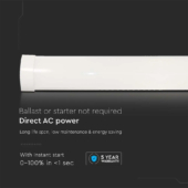 Kép 5/9 - V-TAC Slim LED lámpa 120cm 40W természetes fehér 120 Lm/W - SKU 20351