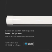 Kép 9/10 - V-TAC Slim LED lámpa 150cm 38W természetes fehér 155lm/W, 75cm kábellel - SKU 20366