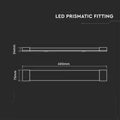 V-TAC Slim LED lámpa 60cm 15W meleg fehér 150lm/W, 30cm kábellel - SKU 20359
