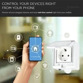 V-TAC Smart - okostelefonnal kapcsolható, WiFi-s, vízálló, fali aljzat - SKU 8414