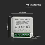 Kép 2/5 - V-TAC SMART WiFi kétsarkú kapcsoló, maximum 150W-ig - SKU 23605