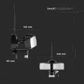 Kép 2/12 - V-TAC Smart - WiFi-s, fekete, beltéri reflektor, mozgásérzékelővel, kamerával - SKU 5917