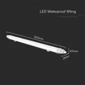 Kép 2/7 - V-TAC sorolható 36W beépített LED-es 120cm armatúra, természetes fehér, IP65 - SKU 23083