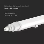 Kép 5/7 - V-TAC sorolható 36W beépített LED-es 120cm armatúra, természetes fehér, IP65 - SKU 23083