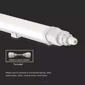 Kép 7/7 - V-TAC sorolható 36W beépített LED-es 120cm armatúra, természetes fehér, IP65 - SKU 23083