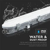 Kép 4/9 - V-TAC sorolható LED lámpa 120cm 36W IP65 hideg fehér, fehér fedlap, 120 Lm/W - SKU 2120206